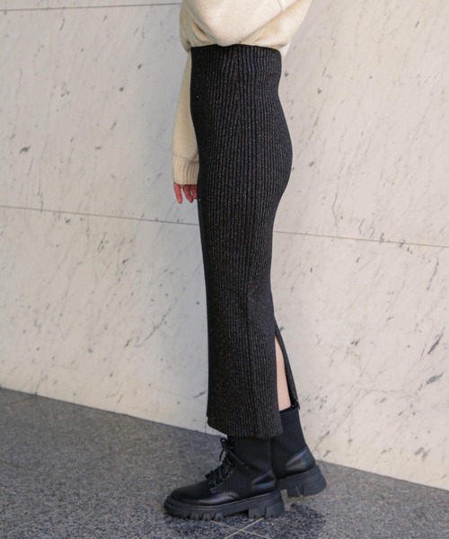 FREE'S MART（フリーズマート）の「ラメリブナロースカート（スカート・レディース・ブラック/シルバー/ゴールド・SMALL/MEDIUM）」の7枚目の写真