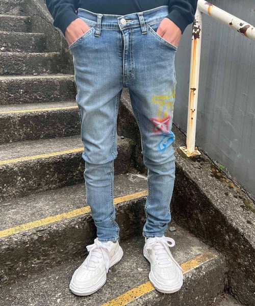 roarguns（ロアーガンズ）の「DENIM STENCIL（デニムパンツ・メンズ・インディゴブルー・2）」の4枚目の写真