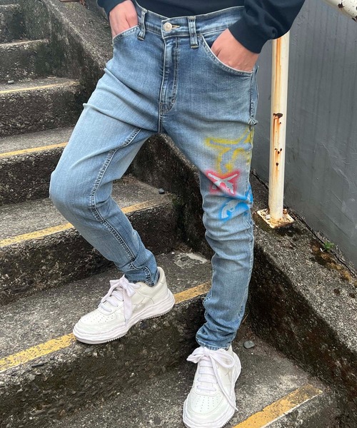 roarguns（ロアーガンズ）の「DENIM STENCIL（デニムパンツ・メンズ・インディゴブルー・2）」の3枚目の写真