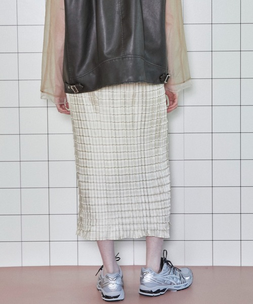 MAISON SPECIAL（メゾンスペシャル）の「Box Pleated Skirt/ボックスプリーツスカート【MAISON SPECIAL/メゾンスペシャル】■セットアップ対応■（スカート・レディース・ブルー/アイボリー/ブラック・FREE）」の8枚目の写真