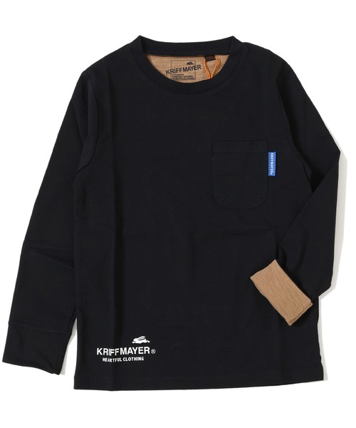 KRIFF MAYER Kid's Collection（クリフメイヤーキッズコレクション）の「【UVカット】UVさらすべ袖ペロ配色T（Tシャツ/カットソー・キッズ・サックスブルー/ブラック/イエロー/グレー・150/140/130/120/170/160）」の13枚目の写真