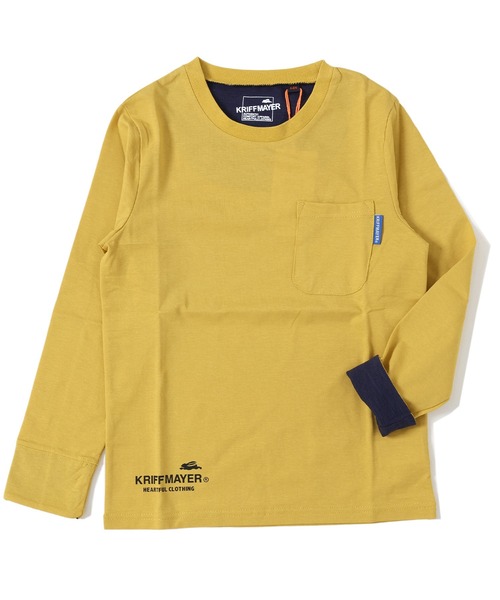 KRIFF MAYER Kid's Collection（クリフメイヤーキッズコレクション）の「【UVカット】UVさらすべ袖ペロ配色T（Tシャツ/カットソー・キッズ・サックスブルー/ブラック/イエロー/グレー・150/140/130/120/170/160）」の6枚目の写真