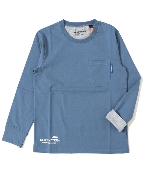 KRIFF MAYER Kid's Collection（クリフメイヤーキッズコレクション）の「【UVカット】UVさらすべ袖ペロ配色T（Tシャツ/カットソー・キッズ・サックスブルー/ブラック/イエロー/グレー・150/140/130/120/170/160）」の7枚目の写真