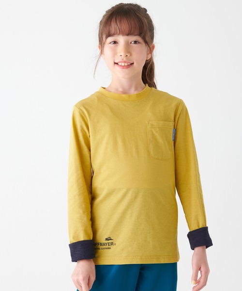 KRIFF MAYER Kid's Collection（クリフメイヤーキッズコレクション）の「【UVカット】UVさらすべ袖ペロ配色T（Tシャツ/カットソー・キッズ・サックスブルー/ブラック/イエロー/グレー・150/140/130/120/170/160）」の10枚目の写真
