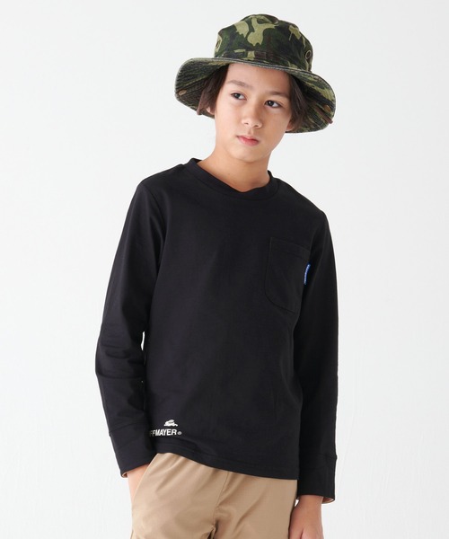 KRIFF MAYER Kid's Collection（クリフメイヤーキッズコレクション）の「【UVカット】UVさらすべ袖ペロ配色T（Tシャツ/カットソー・キッズ・サックスブルー/ブラック/イエロー/グレー・150/140/130/120/170/160）」の19枚目の写真