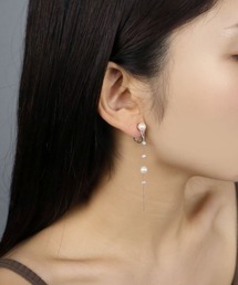 淡水パール ロングチェーン イヤリング