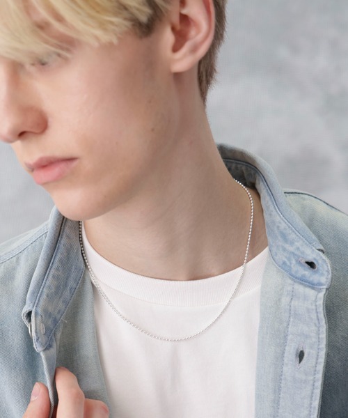 NANO universe（ナノユニバース）の「Mexican Jewelry/Silver Ball Chain Necklace（ネックレス・メンズ・シルバー・FREE）」の4枚目の写真