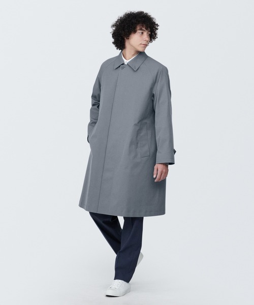 無印良品（ムジルシリョウヒン）の「紳士　撥水ステンカラーコート（裏地あり）（ステンカラーコート・メンズ・グレー系1/ベージュ系1/ネイビー系・S/XL/L）」の4枚目の写真