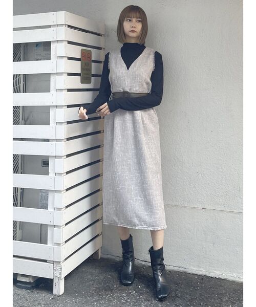 MURUA（ムルーア）の「ツイードジャンパースカート（ワンピース・レディース・ブラック/その他1/グレー・FREE）」の7枚目の写真