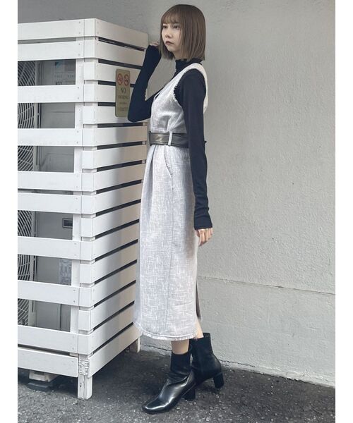 MURUA（ムルーア）の「ツイードジャンパースカート（ワンピース・レディース・ブラック/その他1/グレー・FREE）」の9枚目の写真