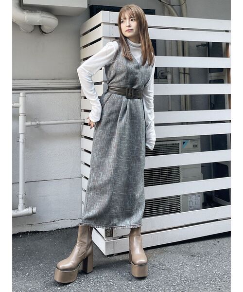 MURUA（ムルーア）の「ツイードジャンパースカート（ワンピース・レディース・ブラック/その他1/グレー・FREE）」の16枚目の写真