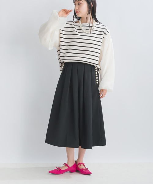 PICCIN(ピッチン)の「【WEB限定】スポンジリバー袖ボリュームプルオーバー(Tシャツ/カットソー・レディース・オフホワイト/ブラック系その他/グレー・M/S/L)」の16枚目の写真