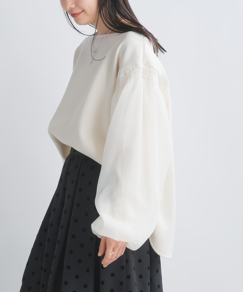 PICCIN(ピッチン)の「【WEB限定】スポンジリバー袖ボリュームプルオーバー(Tシャツ/カットソー・レディース・オフホワイト/ブラック系その他/グレー・M/S/L)」の5枚目の写真