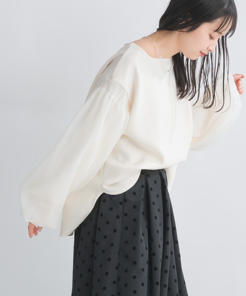 PICCIN(ピッチン)の「【WEB限定】スポンジリバー袖ボリュームプルオーバー(Tシャツ/カットソー・レディース・オフホワイト/ブラック系その他/グレー・M/S/L)」の7枚目の写真