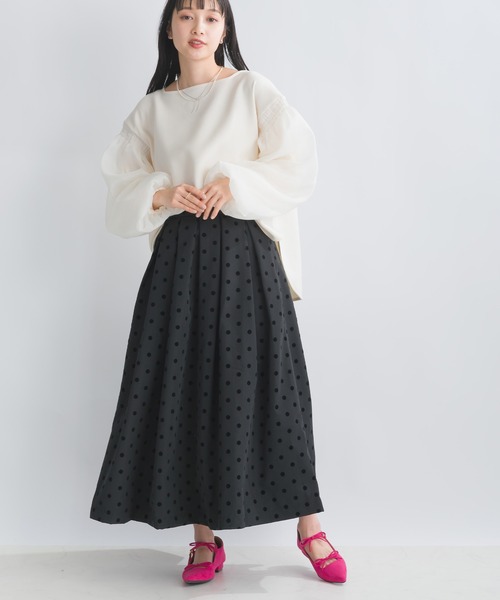 PICCIN(ピッチン)の「【WEB限定】スポンジリバー袖ボリュームプルオーバー(Tシャツ/カットソー・レディース・オフホワイト/ブラック系その他/グレー・M/S/L)」の8枚目の写真