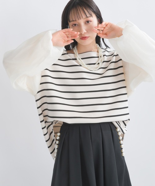 PICCIN(ピッチン)の「【WEB限定】スポンジリバー袖ボリュームプルオーバー(Tシャツ/カットソー・レディース・オフホワイト/ブラック系その他/グレー・M/S/L)」の11枚目の写真