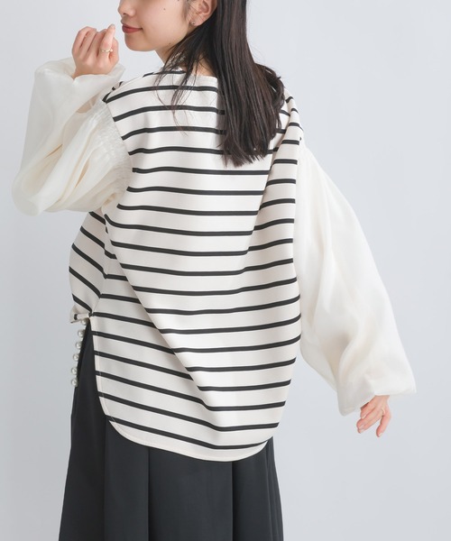 PICCIN(ピッチン)の「【WEB限定】スポンジリバー袖ボリュームプルオーバー(Tシャツ/カットソー・レディース・オフホワイト/ブラック系その他/グレー・M/S/L)」の13枚目の写真