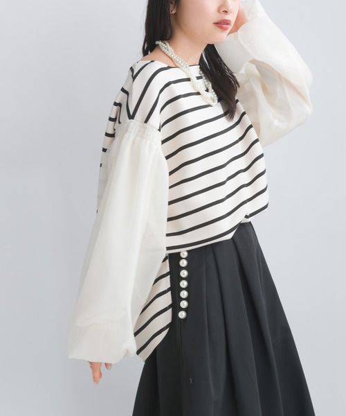 PICCIN(ピッチン)の「【WEB限定】スポンジリバー袖ボリュームプルオーバー(Tシャツ/カットソー・レディース・オフホワイト/ブラック系その他/グレー・M/S/L)」の14枚目の写真