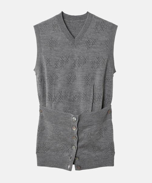 iRENE（アイレネ）の「アイレットハイゲージVニット / Eyelet High Gauge V Knit（ニット/セーター・レディース・グレー/ブラウン/ブルー・36）」の16枚目の写真