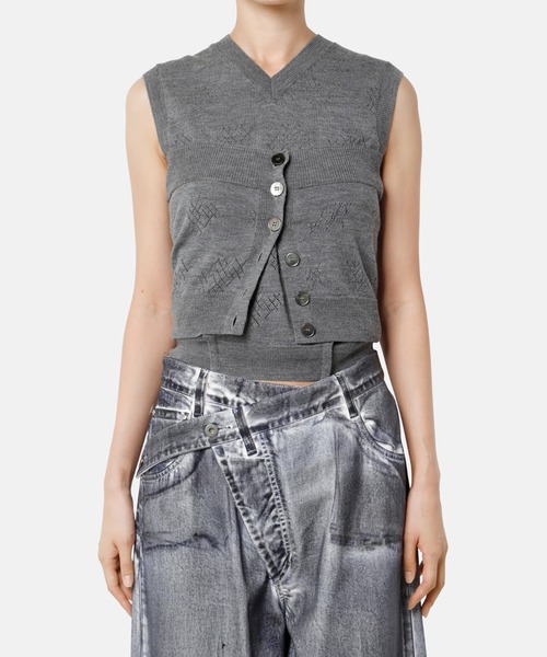 IRENE Eyelet High Gaugeニットベスト IRENE Eyelet High Gaugeニットベスト