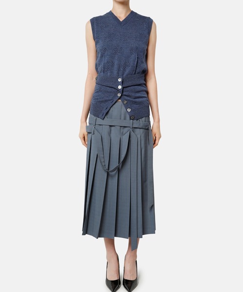 iRENE（アイレネ）の「アイレットハイゲージVニット / Eyelet High Gauge V Knit（ニット/セーター・レディース・グレー/ブラウン/ブルー・36）」の20枚目の写真