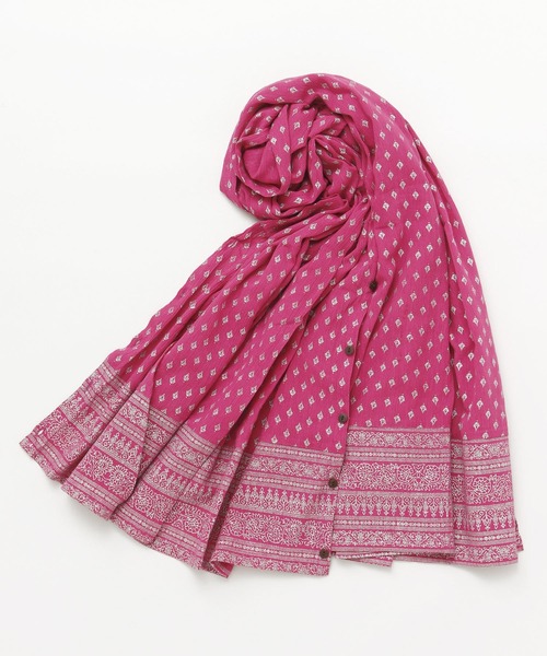 チャイハネ(チャイハネ)の「【チャイハネ】ハクリィWAYストール(ストール/ショール・レディース・グリーン/ピンク/ブラック/ベージュ/オレンジ・FREE)」の4枚目の写真