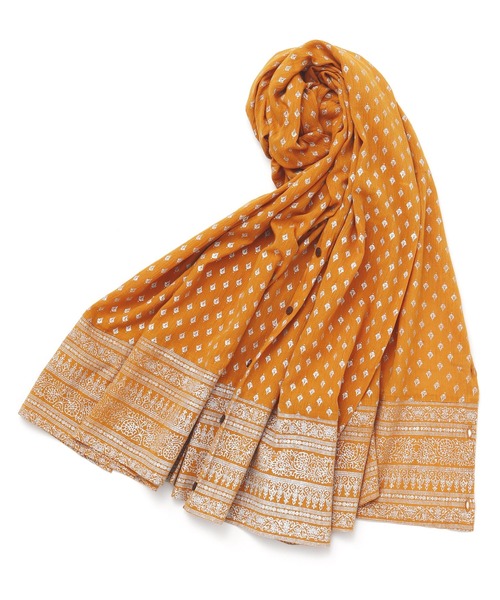 チャイハネ(チャイハネ)の「【チャイハネ】ハクリィWAYストール(ストール/ショール・レディース・グリーン/ピンク/ブラック/ベージュ/オレンジ・FREE)」の5枚目の写真