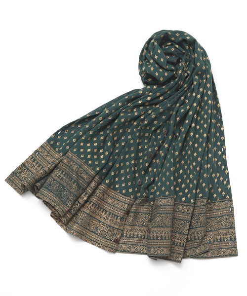 チャイハネ(チャイハネ)の「【チャイハネ】ハクリィWAYストール(ストール/ショール・レディース・グリーン/ピンク/ブラック/ベージュ/オレンジ・FREE)」の3枚目の写真