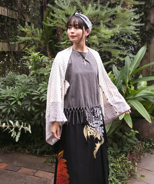 チャイハネ(チャイハネ)の「【チャイハネ】ハクリィWAYストール(ストール/ショール・レディース・グリーン/ピンク/ブラック/ベージュ/オレンジ・FREE)」の14枚目の写真