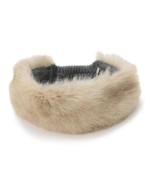 BEAMS BOY（ビームスボーイ）の「Cableami×BEAMS BOY / ファー ヘアバンド 15FW（ヘアバンド・レディース・グレー/ネイビー・ONE SIZE）」の4枚目の写真