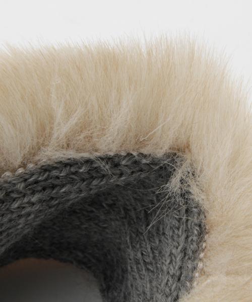 BEAMS BOY（ビームスボーイ）の「Cableami×BEAMS BOY / ファー ヘアバンド 15FW（ヘアバンド・レディース・グレー/ネイビー・ONE SIZE）」の6枚目の写真