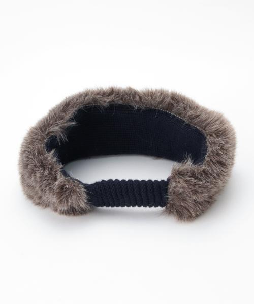 BEAMS BOY（ビームスボーイ）の「Cableami×BEAMS BOY / ファー ヘアバンド 15FW（ヘアバンド・レディース・グレー/ネイビー・ONE SIZE）」の3枚目の写真