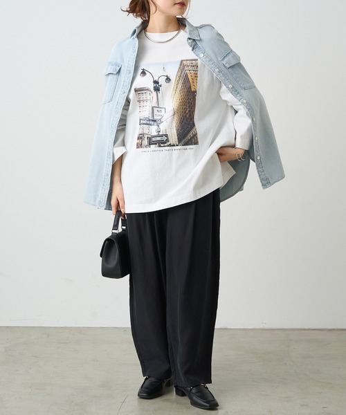 PUAL CE CIN（ピュアルセシン）の「フォトプリントロングスリーブカットソー（Tシャツ/カットソー・レディース・ホワイト系その他/ホワイト系その他2・FREE）」の13枚目の写真