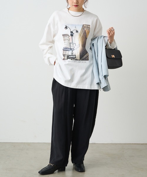 PUAL CE CIN（ピュアルセシン）の「フォトプリントロングスリーブカットソー（Tシャツ/カットソー・レディース・ホワイト系その他/ホワイト系その他2・FREE）」の14枚目の写真