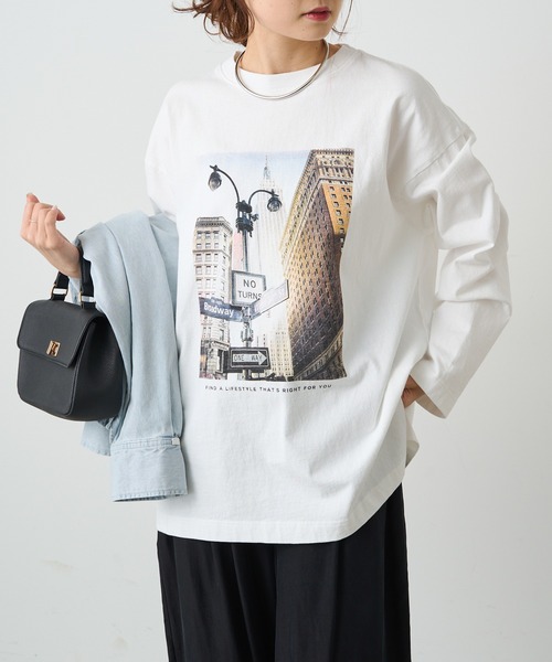 PUAL CE CIN（ピュアルセシン）の「フォトプリントロングスリーブカットソー（Tシャツ/カットソー・レディース・ホワイト系その他/ホワイト系その他2・FREE）」の19枚目の写真