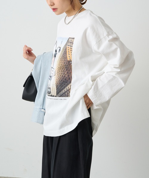 PUAL CE CIN（ピュアルセシン）の「フォトプリントロングスリーブカットソー（Tシャツ/カットソー・レディース・ホワイト系その他/ホワイト系その他2・FREE）」の20枚目の写真