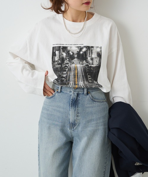 PUAL CE CIN（ピュアルセシン）の「フォトプリントロングスリーブカットソー（Tシャツ/カットソー・レディース・ホワイト系その他/ホワイト系その他2・FREE）」の17枚目の写真