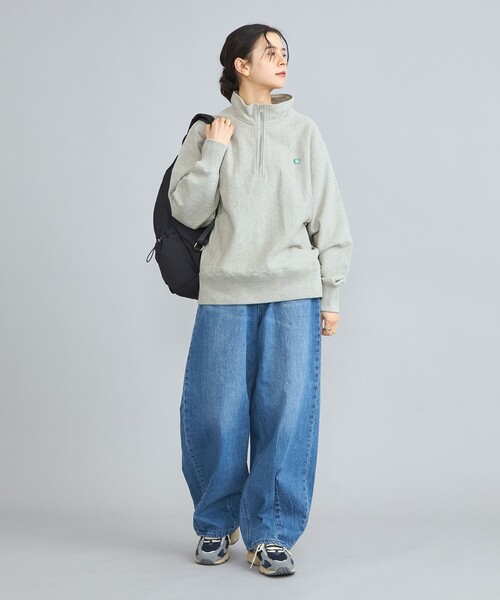 coen(コーエン)の「§【CEC】ヘビーオンス刺繍ハーフジップスウェット(WEB限定カラー)(スウェット・レディース・グレー/ネイビー/パープル/イエロー・FREE)」の13枚目の写真