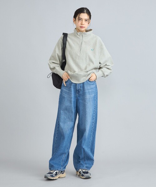 coen(コーエン)の「§【CEC】ヘビーオンス刺繍ハーフジップスウェット(WEB限定カラー)(スウェット・レディース・グレー/ネイビー/パープル/イエロー・FREE)」の15枚目の写真