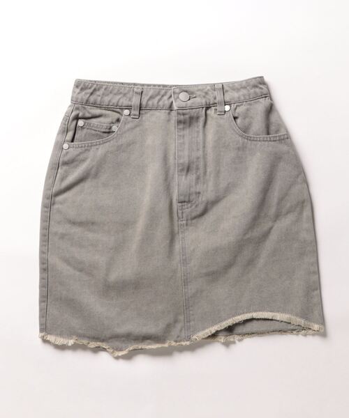 EMODA（エモダ）の「HEM CURVE DENIM SK（デニムスカート・レディース・インディゴブルー/グレー/アイボリー/ブラック・SMALL/MEDIUM）」の3枚目の写真