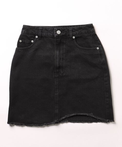 EMODA（エモダ）の「HEM CURVE DENIM SK（デニムスカート・レディース・インディゴブルー/グレー/アイボリー/ブラック・SMALL/MEDIUM）」の2枚目の写真
