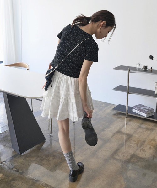 UNE MANSION（ユヌマンション）の「【ショート丈＆ロング丈 】【 2color ／ 2lengths 】フリルレースポップコーンティアードギャザースカート（スカート・レディース・ホワイト系その他/ホワイト/ブラック/ブラック系その他・FREE）」の15枚目の写真