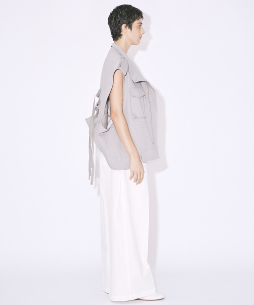 beautiful people(ビューティフルピープル)の「double-end british chino cloth vest(ベスト・レディース・グレー・36)」の4枚目の写真