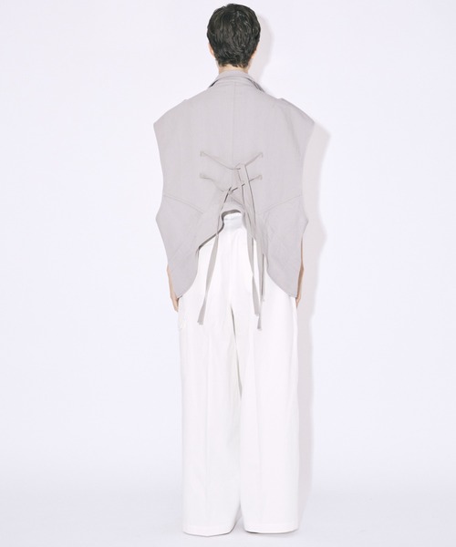 beautiful people(ビューティフルピープル)の「double-end british chino cloth vest(ベスト・レディース・グレー・36)」の5枚目の写真