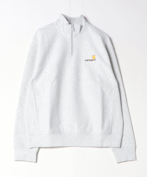 Carhartt WIP（カーハートダブリューアイピー）の「HALF ZIP AMERICAN SCRIPT SWEATSHIRT（スウェット・メンズ・アッシュグレー/ブラック/ブラウン/キナリ・MEDIUM/LARGE/X-LARGE/SMALL）」の3枚目の写真