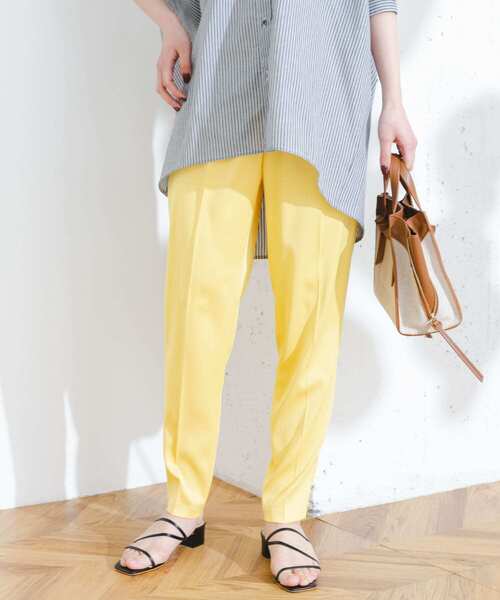 F by ROSSO（エフバイロッソ）の「F by ROSSO　サテンテーパードカラーパンツ（その他パンツ・レディース・ブルー/イエロー・36/38）」の3枚目の写真