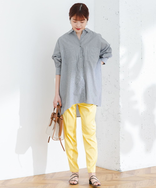 F by ROSSO（エフバイロッソ）の「F by ROSSO　サテンテーパードカラーパンツ（その他パンツ・レディース・ブルー/イエロー・36/38）」の5枚目の写真