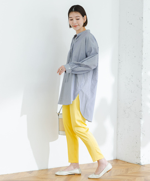 F by ROSSO（エフバイロッソ）の「F by ROSSO　サテンテーパードカラーパンツ（その他パンツ・レディース・ブルー/イエロー・36/38）」の9枚目の写真