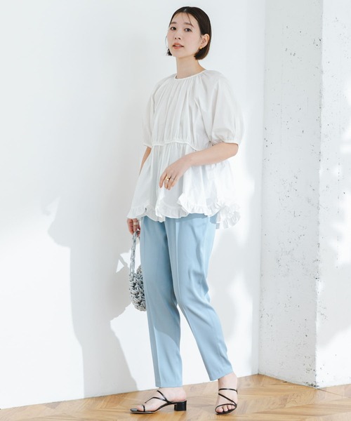 F by ROSSO（エフバイロッソ）の「F by ROSSO　サテンテーパードカラーパンツ（その他パンツ・レディース・ブルー/イエロー・36/38）」の21枚目の写真