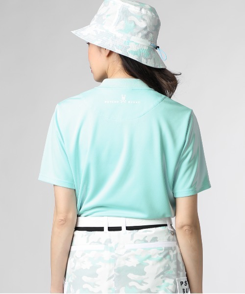 Psycho Bunny（サイコバニー）の「[GOLF][WOMEN]ワンポイントカモバニー ヘンリーネックTシャツ（Tシャツ/カットソー・レディース・ネイビー/ライトブルー/ブラック・1/2）」の18枚目の写真